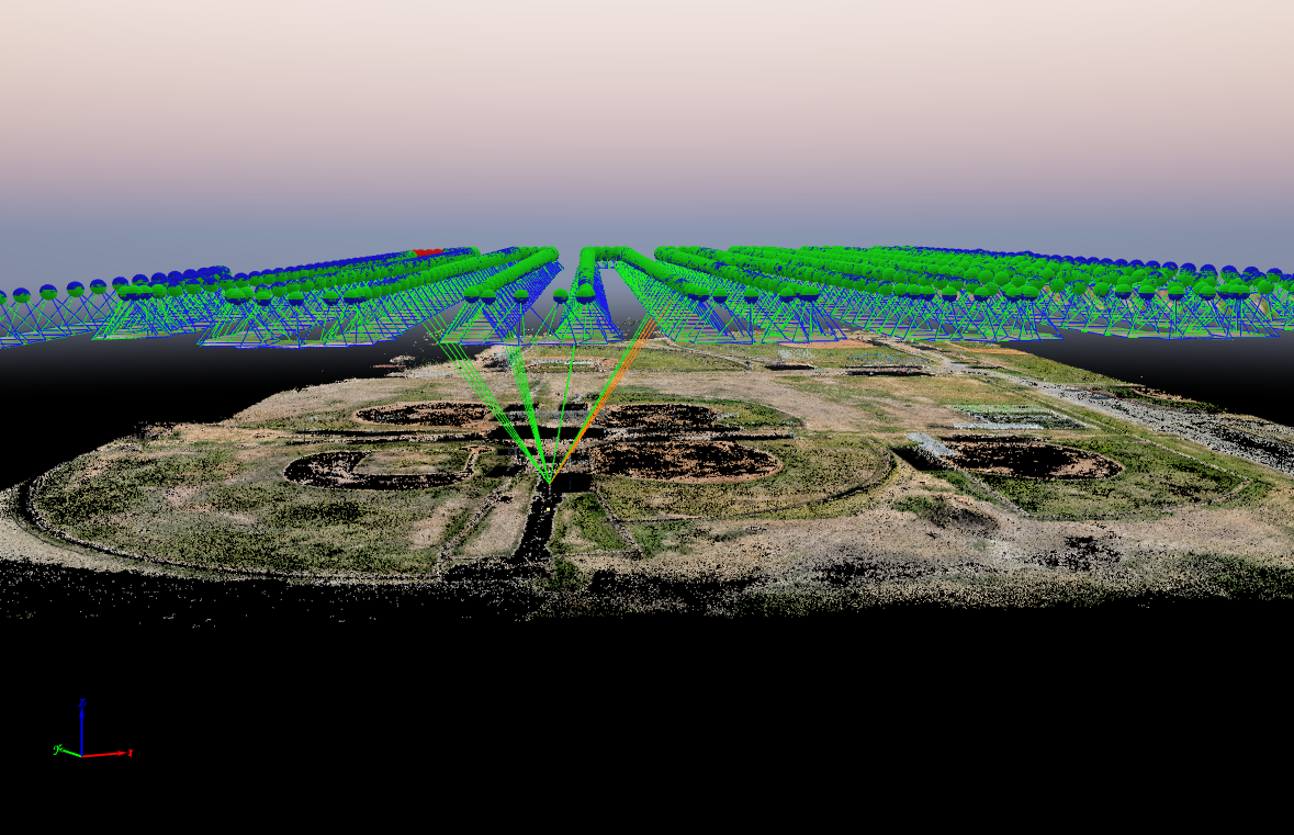 point clouds and camera positions from a drone survey
